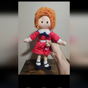Adorable 1982 Vintage Little Orphan Annie Rag Doll With Dog Sandy